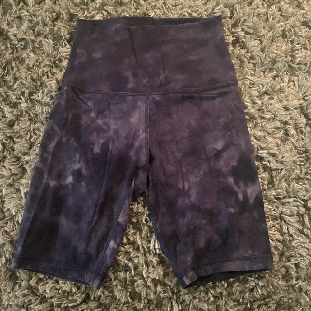 lululemon athletica Navy Blue Tie-Dye Bike Shorts